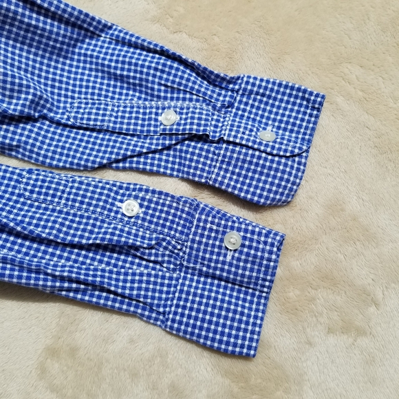 Polo Ralph Lauren Blue Gingham Button Down Shirt Size 10/12 - Picture 4 of 10